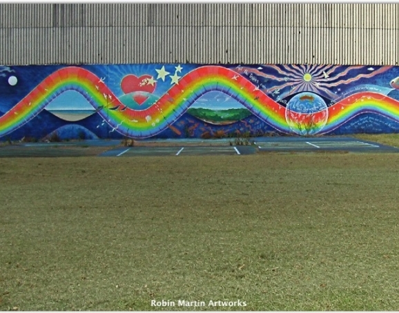 Marrickville Public School Rainbow Serpent mural - Image