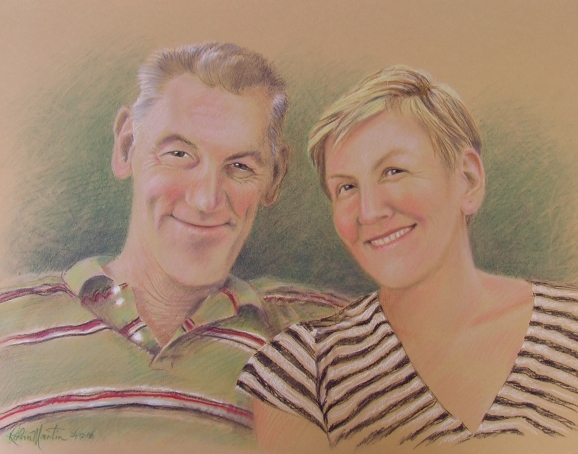 Pastel portrait of friend's parents visiting from Holland... a gift to take home with them. - Image