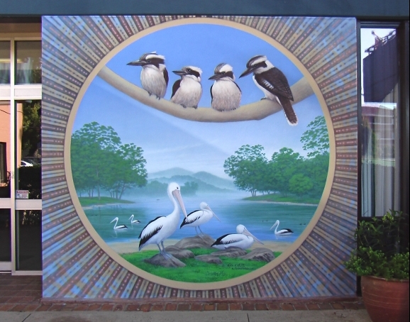 Exterior mural at entrance of Pittwater Catholic Aged Care, Ashfield - Image
